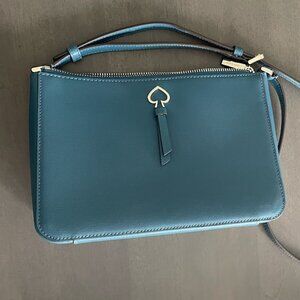 Blue Kate Spade Leather Adel Medium Top Zip Purse